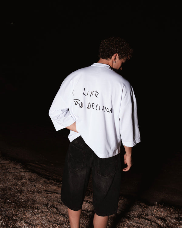 Bad Decisions White Loose-fit Tee