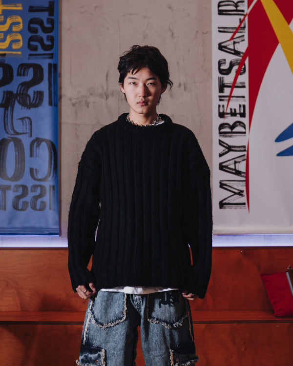 Og Ribbed Wool Black Sweater