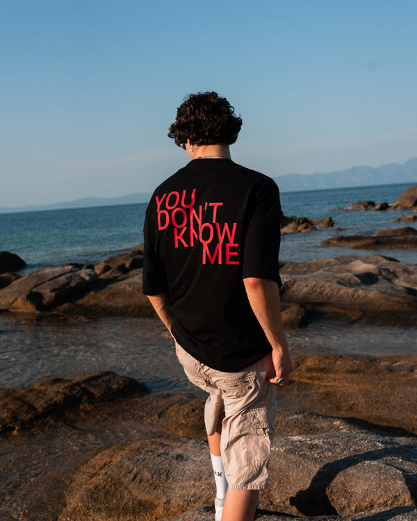 You Dont Know Me Black Oversized T-shirt