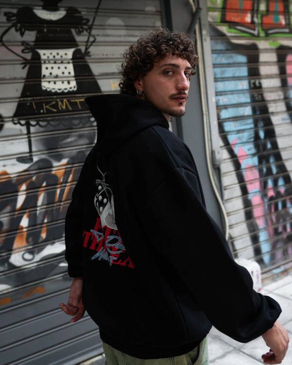Just Roll Black Oversized Hoodie
